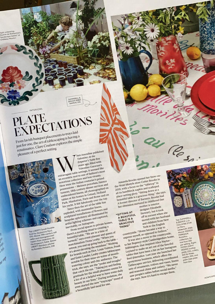 Plate Expectations: Scribble & Daub's Bespoke Event Stationery featured in The Financial Times How to Spend It
