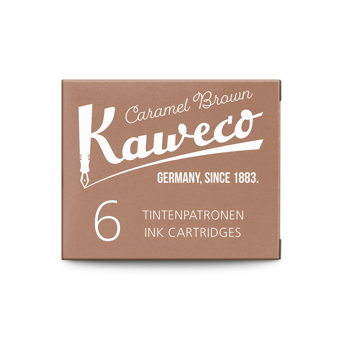 6 Kaweco Ink Cartridges - Caramel Brown