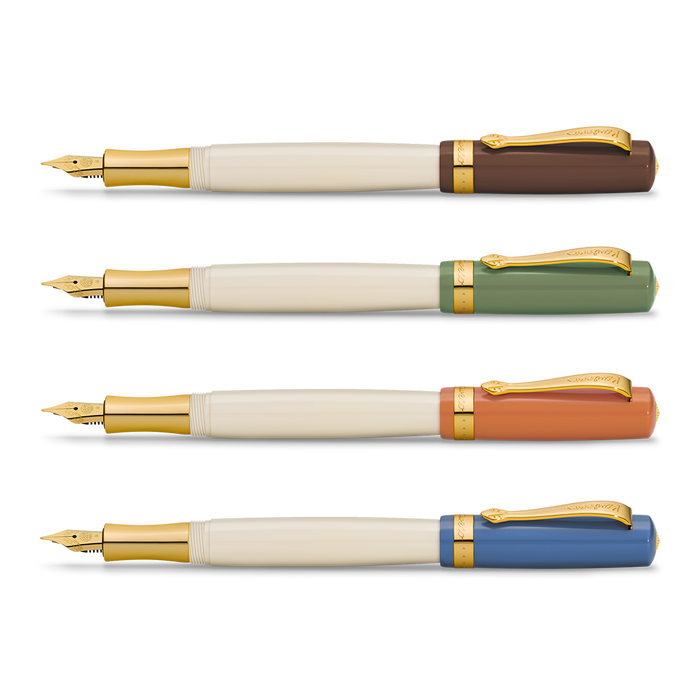Brown & Ivory Kaweco Student 20s Retro Fountain Pen