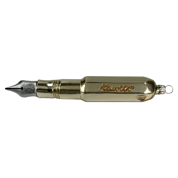 Kaweco Gold Fountain Pen Glass Christmas Tree Decoration